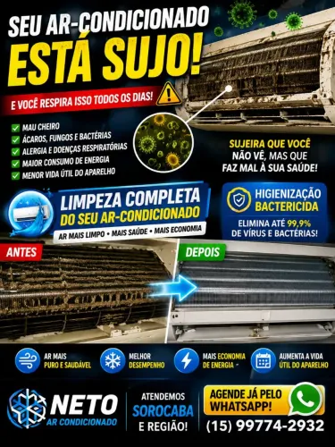 Seu Ar condicionado está Sujo limpeza completa Me chama Sorocaba