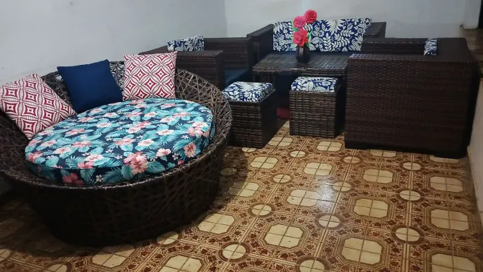 Conjunto de sofá alto padrão de área externa 