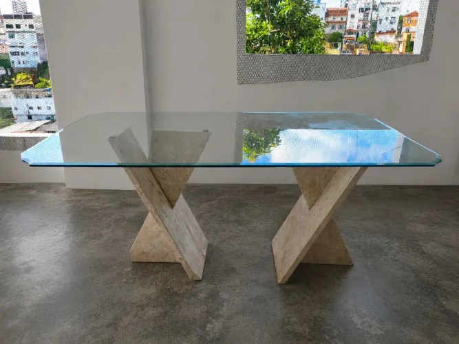 Mesa travertino / ACEITO TROCA EM SOFÁ 