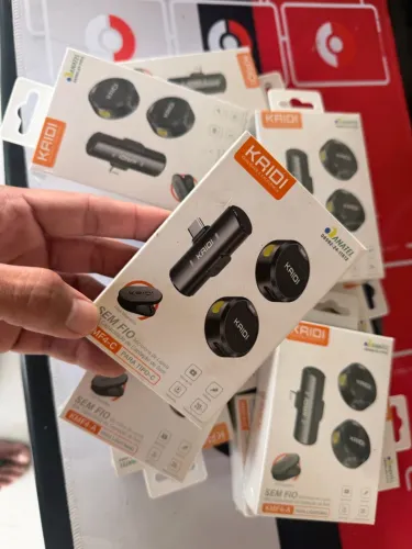 Lote 10 microfones lapelas para lojistas e revendedores - novos kit 3 em 1