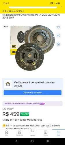 Kit embreagem luk Onix e prisma 2013 ao 2017 NOVO