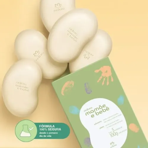 Caixa de Sabonetes Mamãe e Bebê Natura 05un