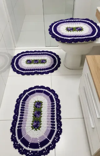 Conjunto de banheiro em crochê