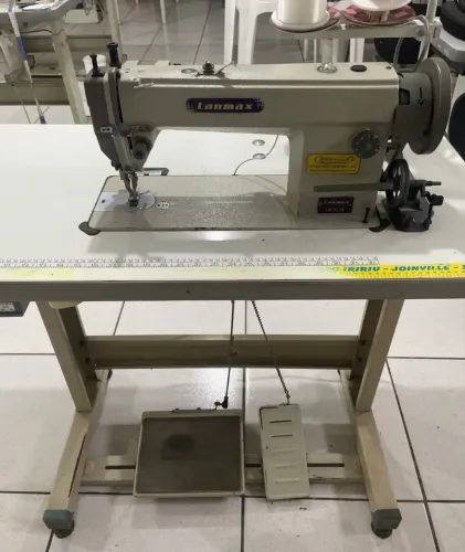 Maquina de costura reta industrial transporte duplo