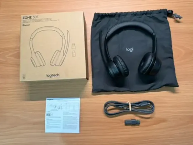 Headset Logitech Zone 305 Midnight S/fio Bluetooth Preto
