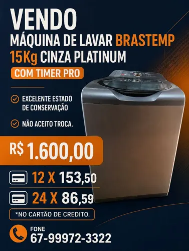 Máquina Brastemp 15 kg (Dourados Ms)