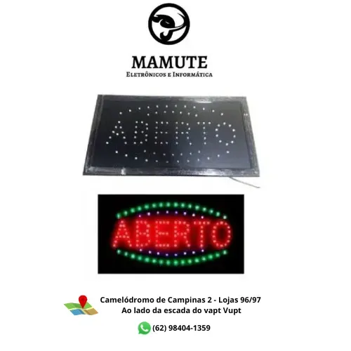 Letreiro Luminoso Painel Aberto Led Placa Quadro