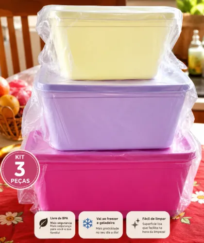 Kit lindo e prático para organizar e armazenar alimentos!