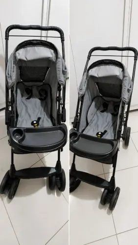 Carrinho de Bebê Galzerano Cinza - Bom Estado