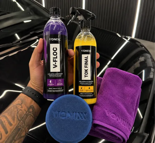 KIT VONIXX+ V-FLOC+ ESPONJA E PANO DE MICROFIBRA