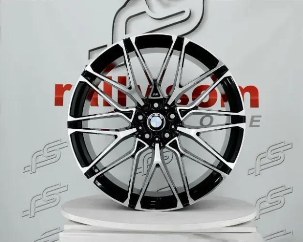 Jogo de Roda Bmw X-6 M Preto Diamantada 5x120 - 22x9,5 e 22x10 Offset 35 e 43 (Nv)
