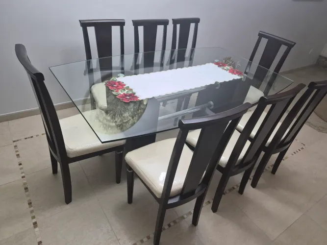 Conjunto de mesa e cadeira jantar