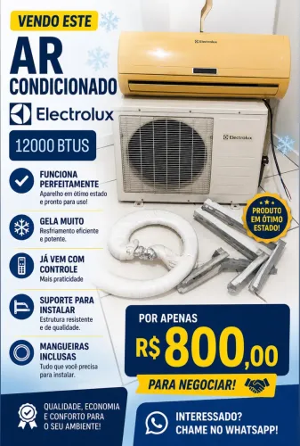 Ar-condicionado 12.000 BTUS ACEITO CARTÃO
