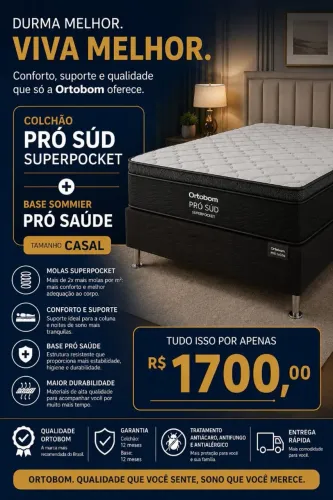 Cama Box Casal Ortobom Pró Sud