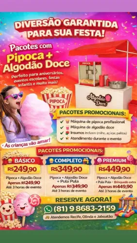 Cama Elástica Castelinho Pula Pula Piscina de Bolinhas Tobogã Pipoca Algodão Doce