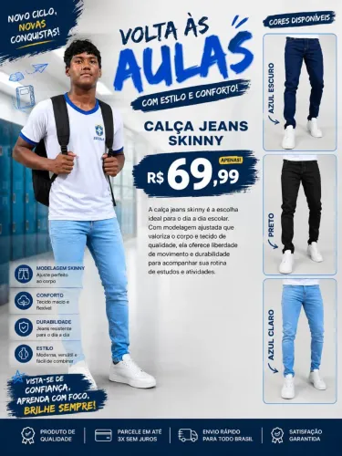 Calça jeans skinny masculino
