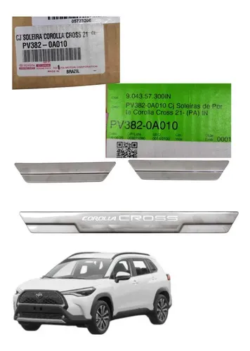 Kit Soleira Aco Inox Toyota Corolla Corolla Cross 2021 2023 Prateado