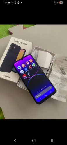 Vendo galaxy a25 256 de memória e 8 de memória ram  com nota e caixa  leia?