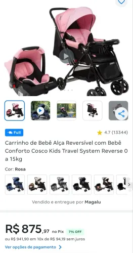 Carrinho e bebê conforto cosco
