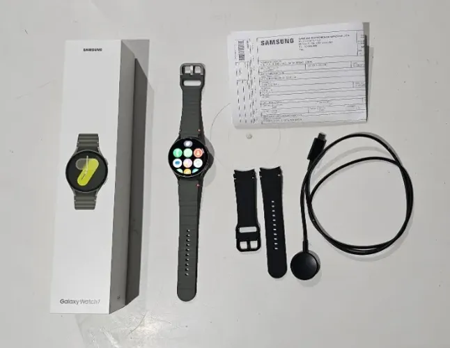 Relógio Samsung Galaxy Watch7 Smartwatch 44mm BT Galaxy AI - Verde + pulseira extra + nota