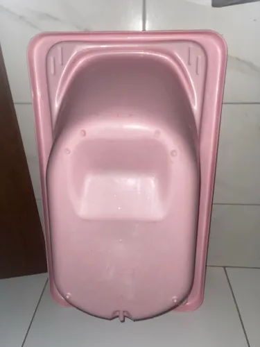 Banheira de Bebê com suporte Dobrável Galzerano - Acqua Trio Rosa 20L