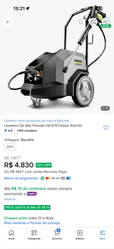 Lavadora de alta pressão Hd 6/11 Classic karcher