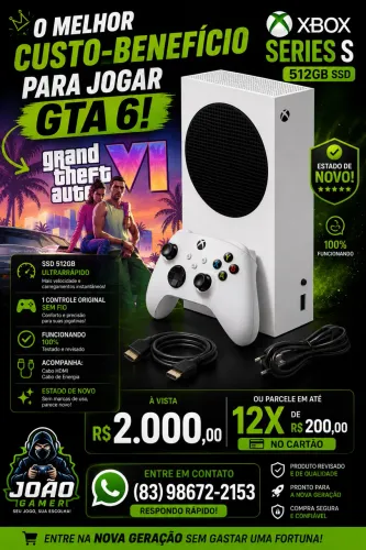 Xbox séries s 512 o melhor custo benefício entrar na nova geração