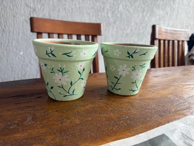 Vasos decorados pintados a mão