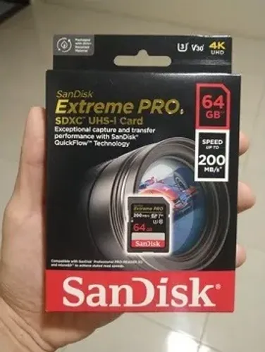 64gb grava 4k Sandisk Extreme Pro 200mb/s cartão de memória, só falo whats não falo olx