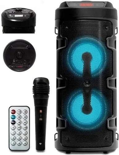 Caixa De Som Bluetooth Amplificada Portátil D-S14 Preto