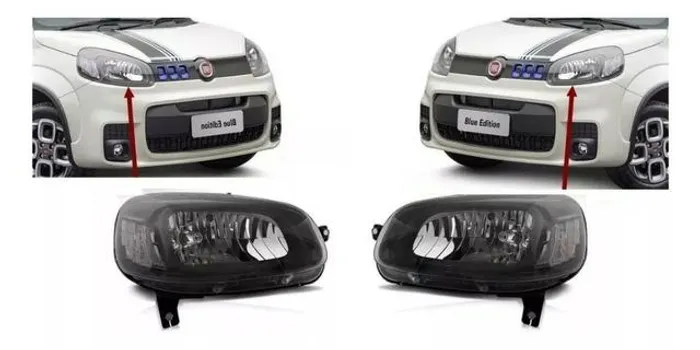 Par Farol Mascara Negra Fiat Uno 2015 2016 2017