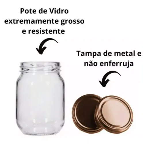 Potes de Vidro com tampa e lacre 267 ml ( 28 unidades)