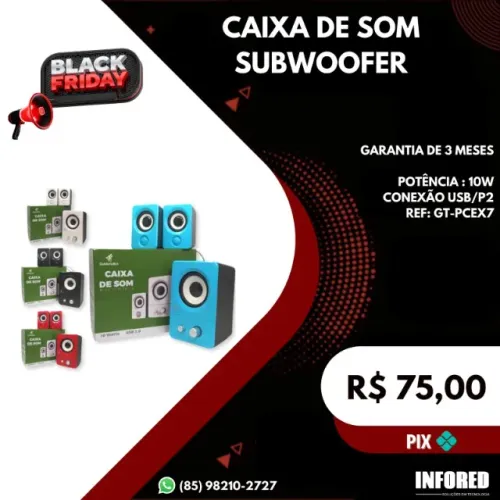 Caixa de som subwoofer GT-PCEX7