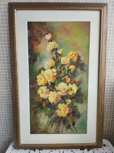 Quadro Flores Amarelas- Óleo sobre tela- 1979