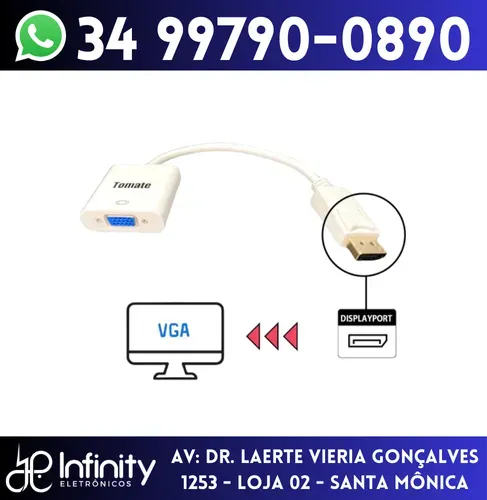 Conversor Adaptador de Displayport Para Vga