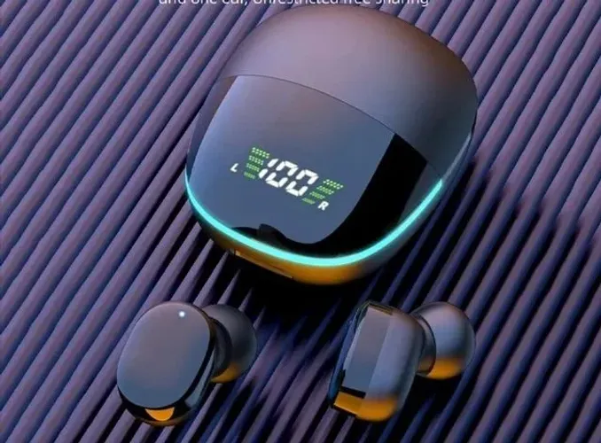 Fone Bluetooth sem fio com microfone, cancelamento de ruído, ecrã LED, TWS
