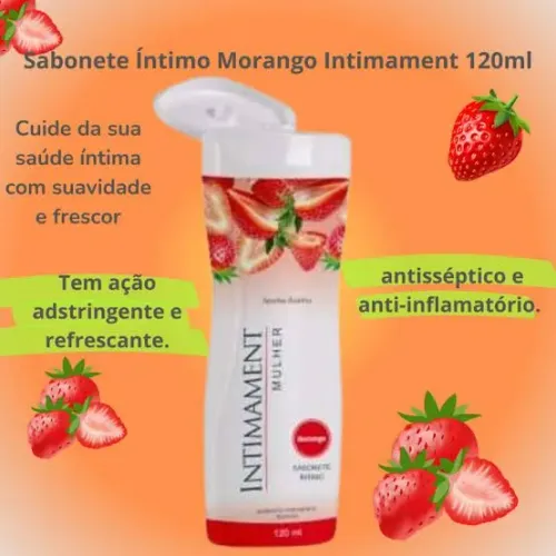 Sabonete Íntimo Morango Intimament 120ml - Novo