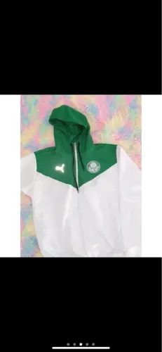 Casaco Corta vento do time de futebol Palmeiras - Verde e Branco