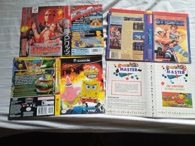 Lote 4 encartes originais para jogos video games antigos veja leia