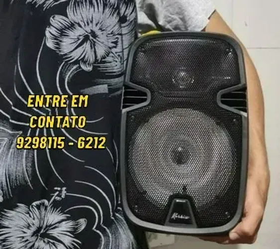 Caixa Korbix 3.600w Com Microfone- Entregas 9h as 22h