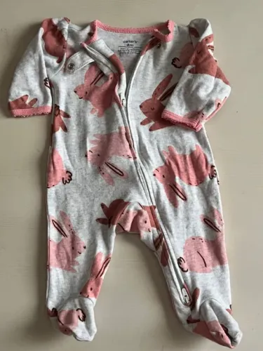 macacao Caters estampa coelhinho 0 a 3 meses 