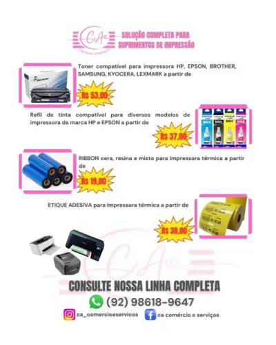 Toner e Tinta para impressora