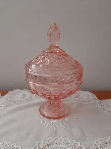 Compoteira em Demi cristal em tom rose