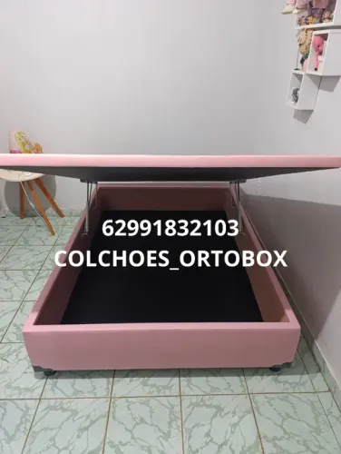Cama Box Baú Casal inteiro com pistões hidraulicos