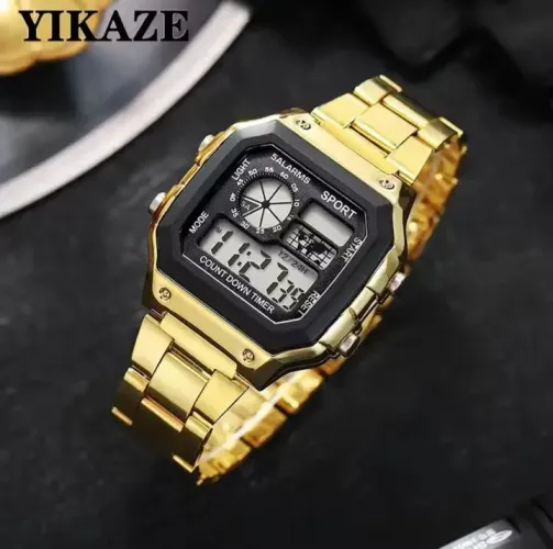 Relogio masculino digital resistente a água.