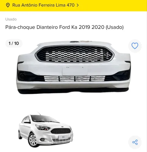 PÁRA-CHOQUE DIANTEIRO FORD KA 2020