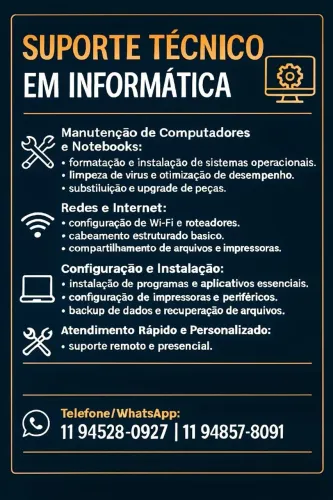 Manutenção e suporte para Computadores e Celulares 