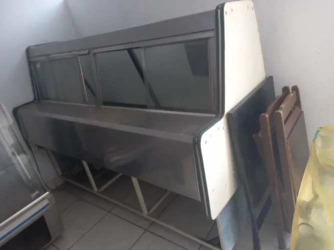 Balcão expositor para carnes frango e peixes