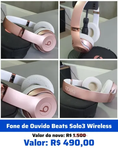 Fone de Ouvido Beats Solo3 Wireless - Rose Gold