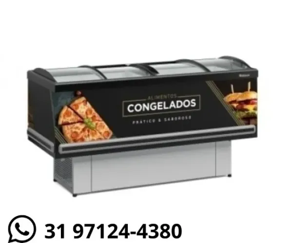 Ilha para Congelados Vidro Curvo Gelopar 127 / 220v